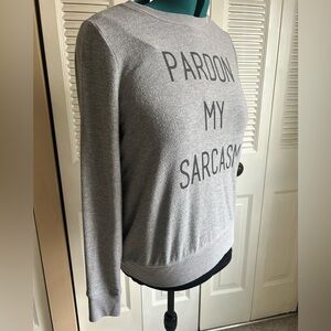 Torrid Pardon My Sarcasm Graphic Sweater 00 Gray Lightweight Pullover